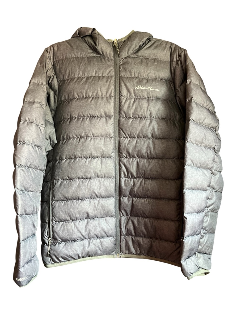 Eddie Bauer Men's CirrusLite 650 Down Hooded Jacket Size Small Grey EUC - Picture 2 of 13